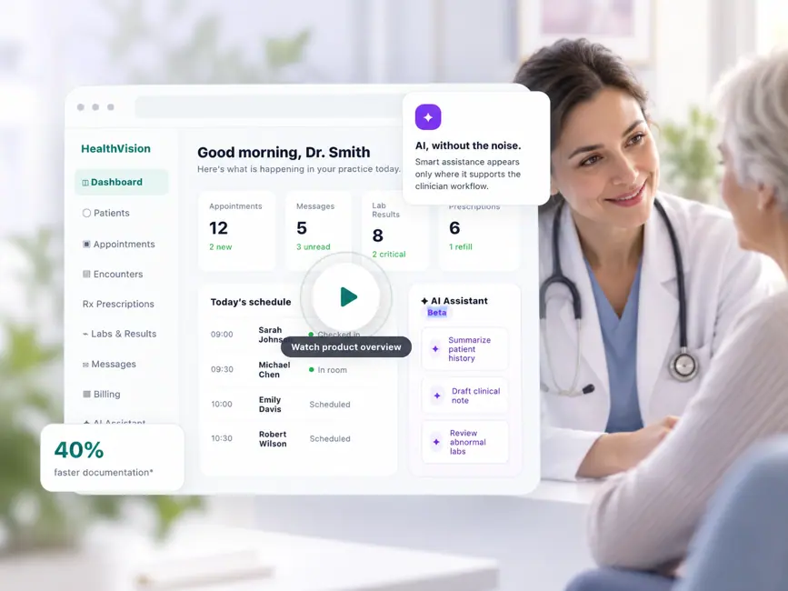 Illustrative HealthVision healthcare and clinical technology scene